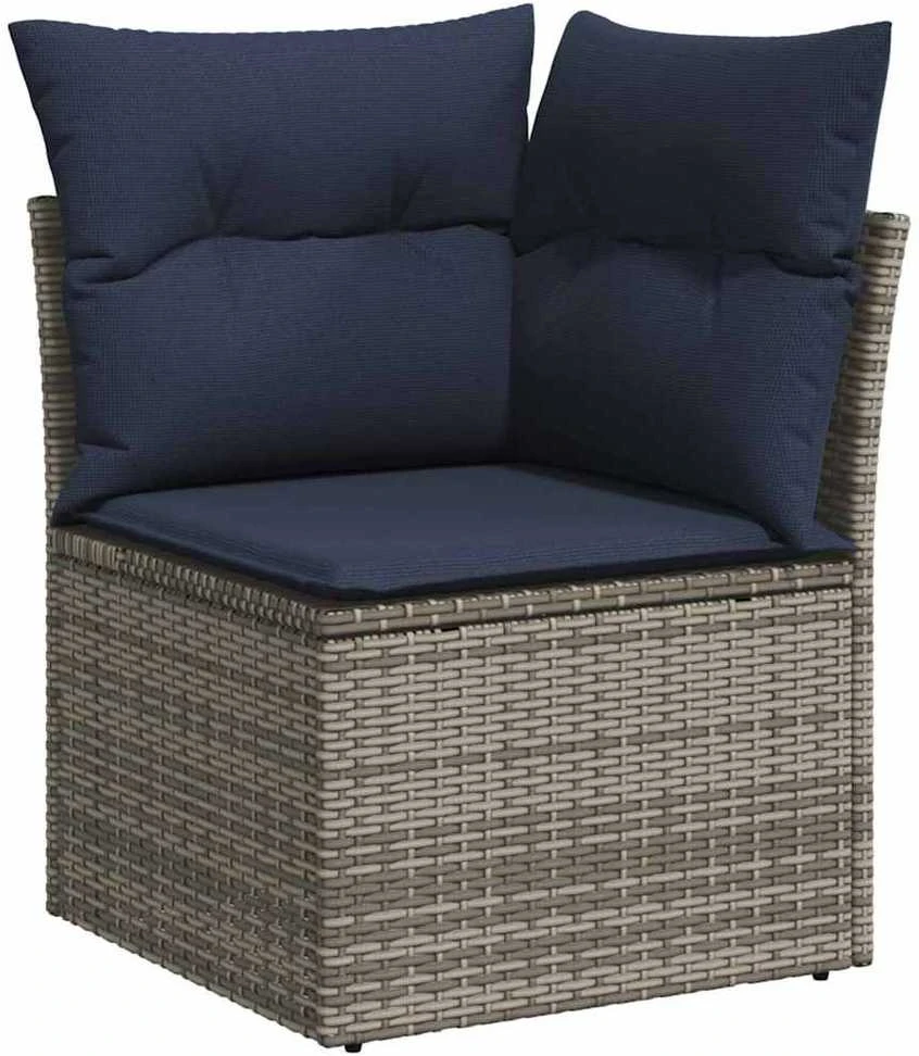 Lauko baldų komplektas Sodo Sofų Rinkinys 9 vnt. Pilka poliratanas