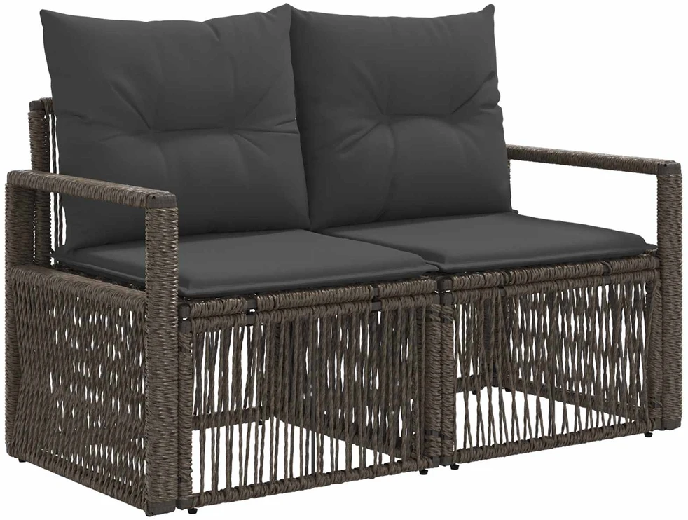 Sodo Sofų Rinkinys 9 vnt. Pilka poliratanas