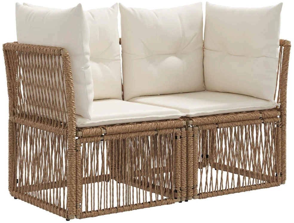 Lauko baldų komplektas Sodo Sofų Rinkinys 12 vnt. Smėlio poliratanas