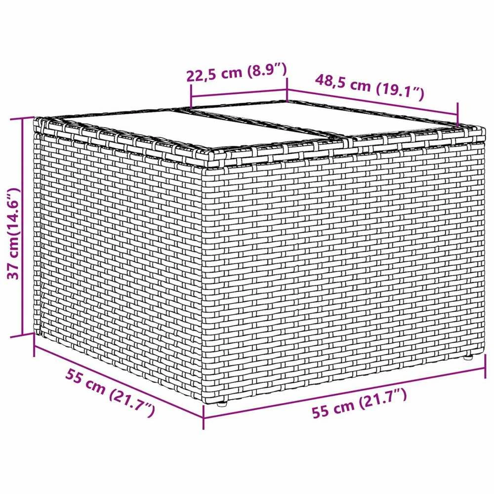 Lauko baldų komplektas Sodo Sofų Rinkinys 9 vnt. Ruda poliratanas