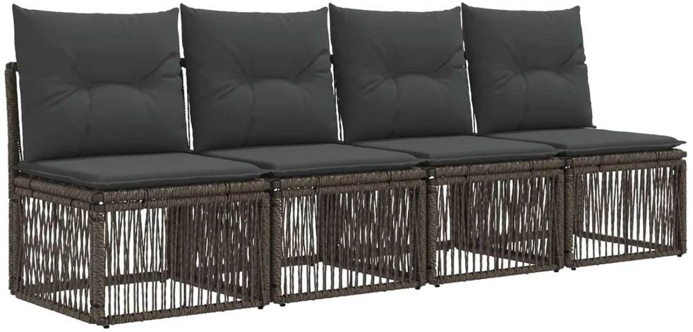 Sodo Sofų Rinkinys 13 vnt. Pilka ir tamsiai pilka poliratanas