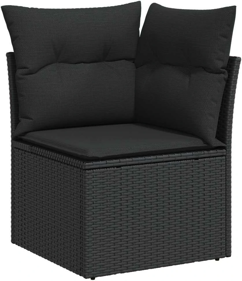 Sodo Sofų Rinkinys 11 vnt. Juoda Poli ratanas