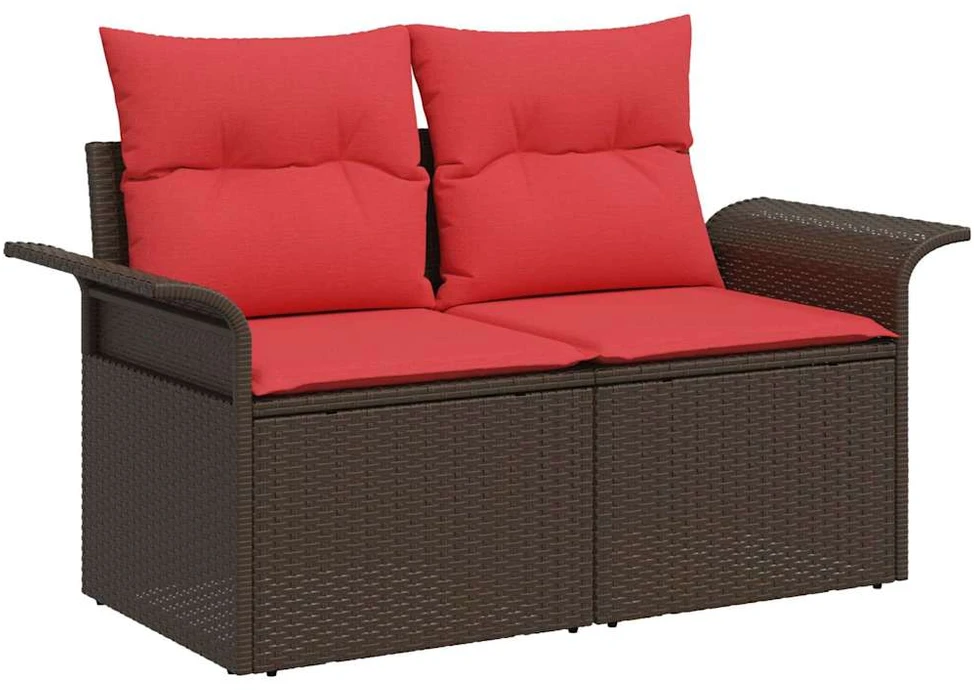 Sodo Sofų Rinkinys 7 vnt. Ruda poliratanas