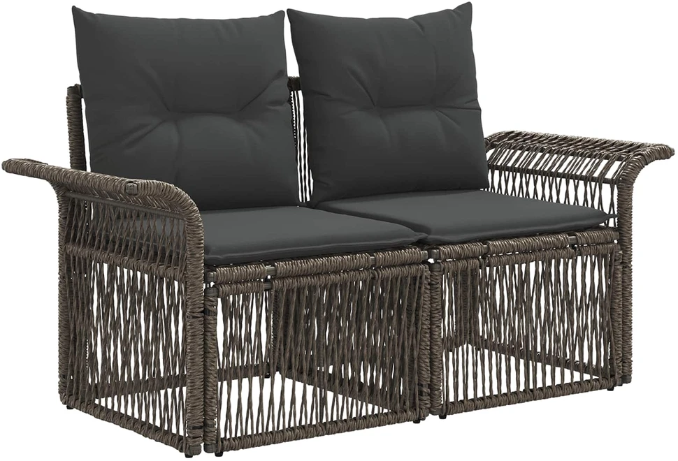Sodo Sofų Rinkinys 3 vnt. Pilka poliratanas
