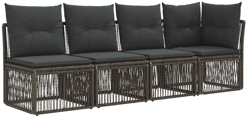 Lauko baldų komplektas Sodo Sofų Rinkinys 10 vnt. Pilka poliratanas