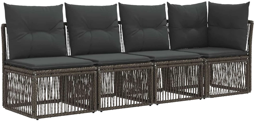 Sodo Sofų Rinkinys 11 vnt. Pilka poliratanas