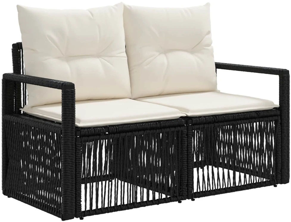Sodo Sofų Rinkinys 11 vnt. Juoda poliratanas