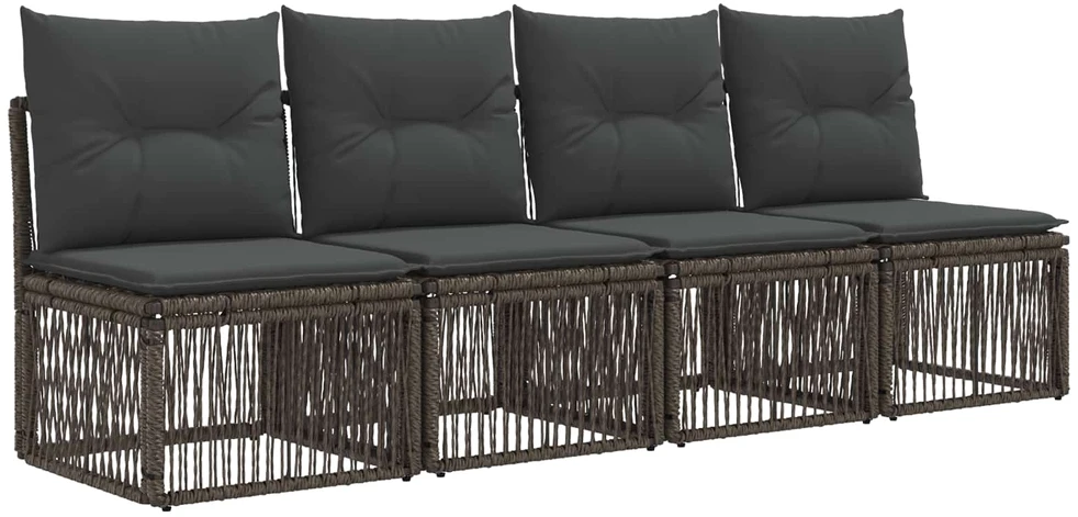 Sodo Sofų Rinkinys 9 vnt. Pilka poliratanas