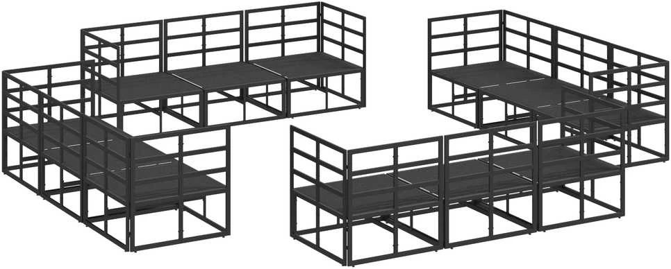 Sodo Sofų Rinkinys 12 vnt. Juoda metalas