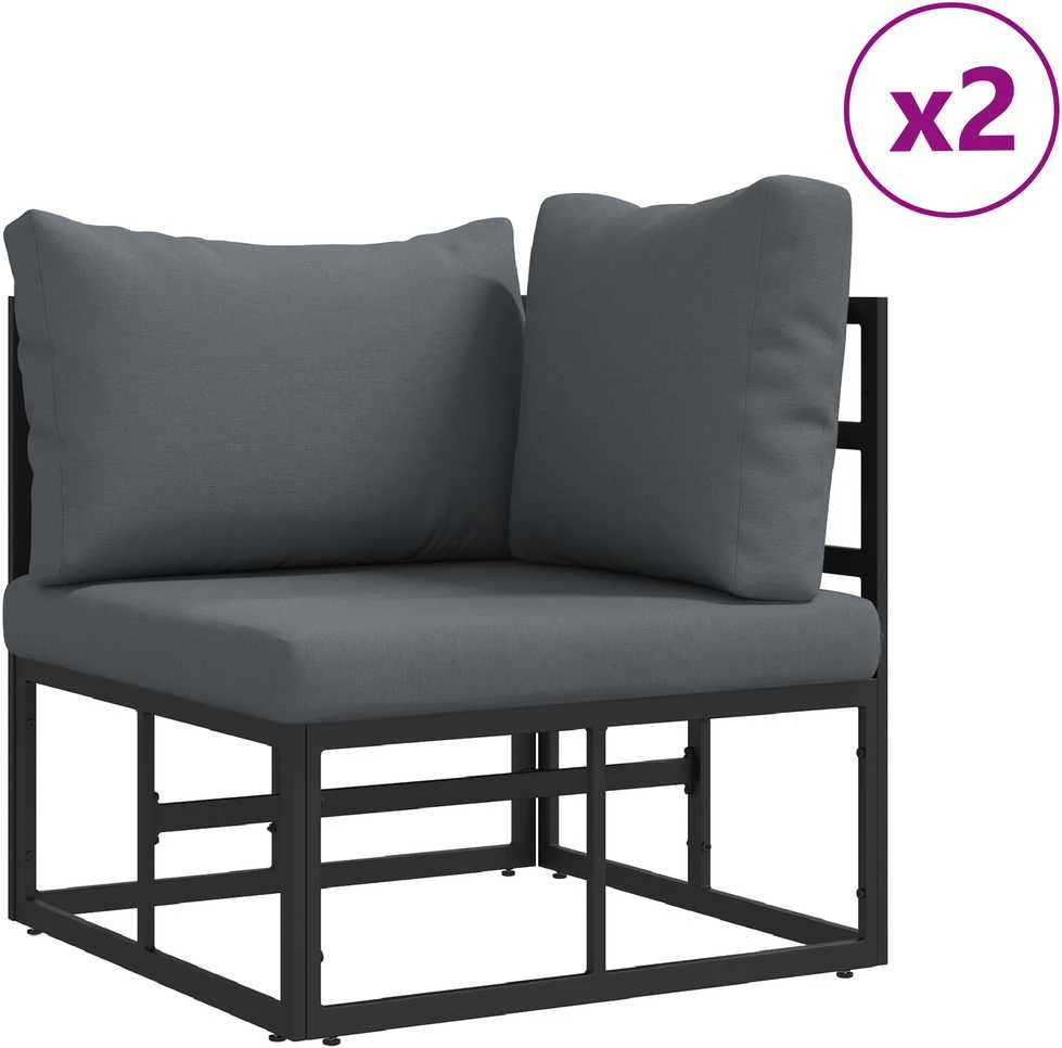 Lauko baldų komplektas Sodo Sofų Rinkinys 5 vnt. Juoda metalas
