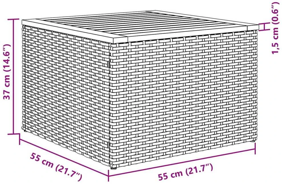 Sodo Sofų Rinkinys 9 vnt. Pilka poliratanas
