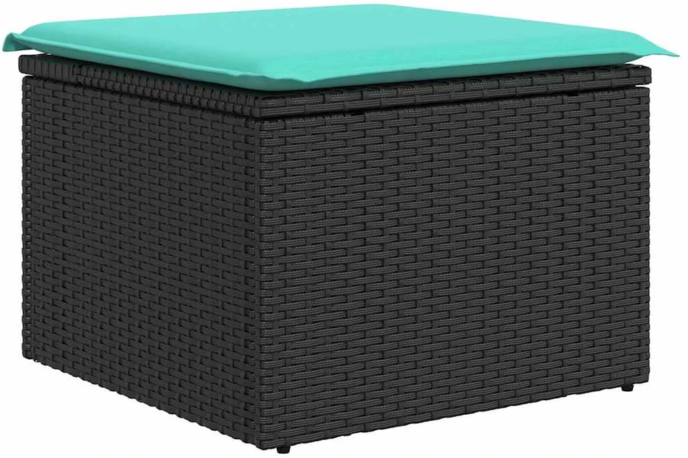 Lauko baldų komplektas Sodo Sofų Rinkinys 7 vnt. Juoda poliratanas