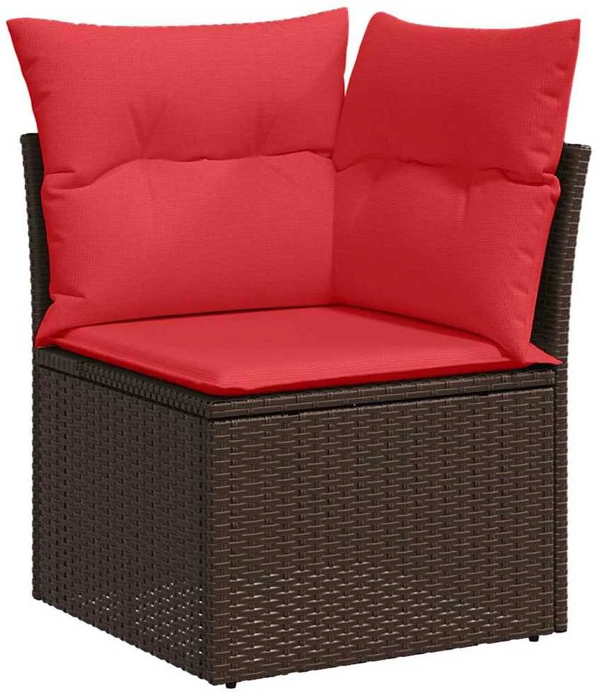 Lauko baldų komplektas Sodo Sofų Rinkinys 7 vnt. Ruda poliratanas