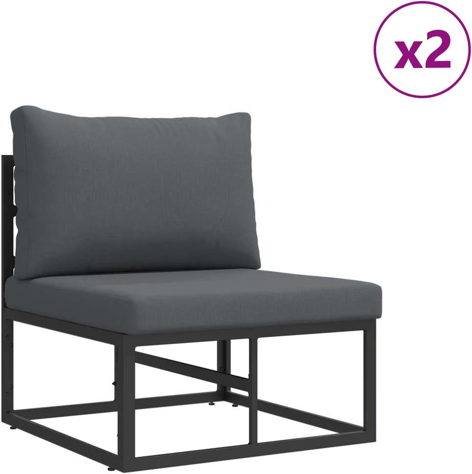 Lauko baldų komplektas Sodo Sofų Rinkinys 5 vnt. Juoda metalas
