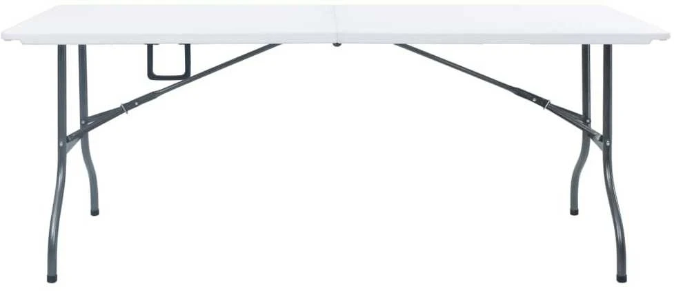 Sodo stalas su 2 suoliukais, baltas, 180cm, plienas ir HDPE