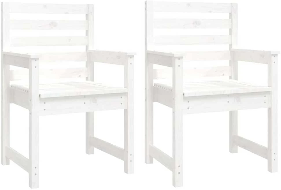 Sodo valgomojo baldų komplektas, 11 dalių, baltas, pušis