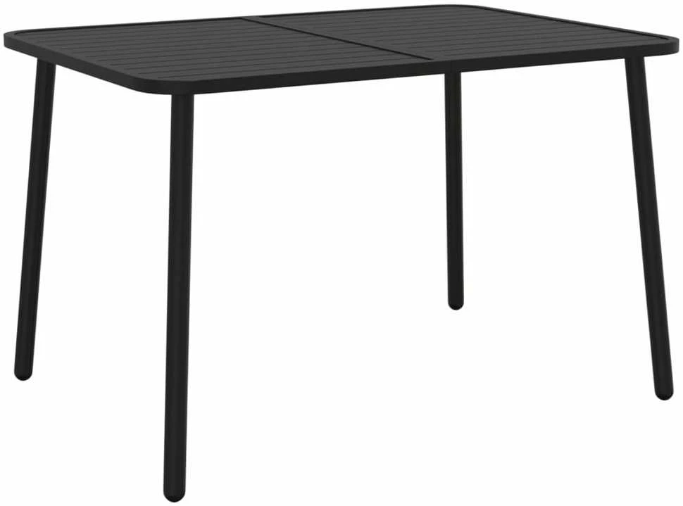 Lauko baldų komplektas Sodo valgomojo baldų komplektas, 5 dalių, antracito, plienas