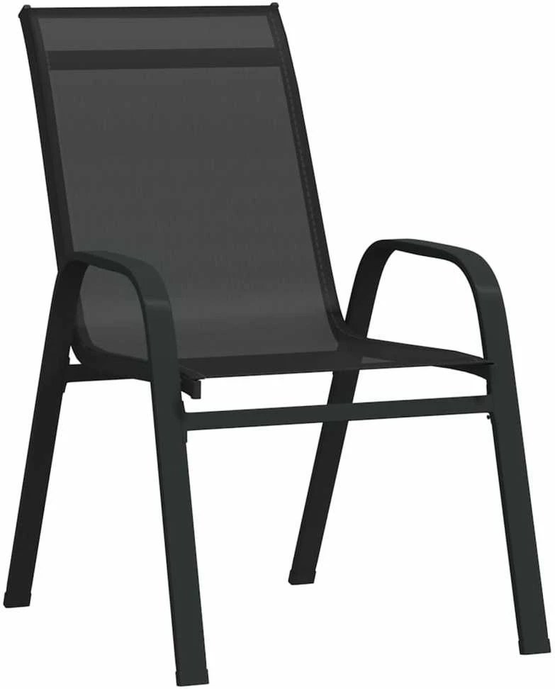 Lauko baldų komplektas Sodo valgomojo baldų komplektas, 9 dalių, juodos spalvos