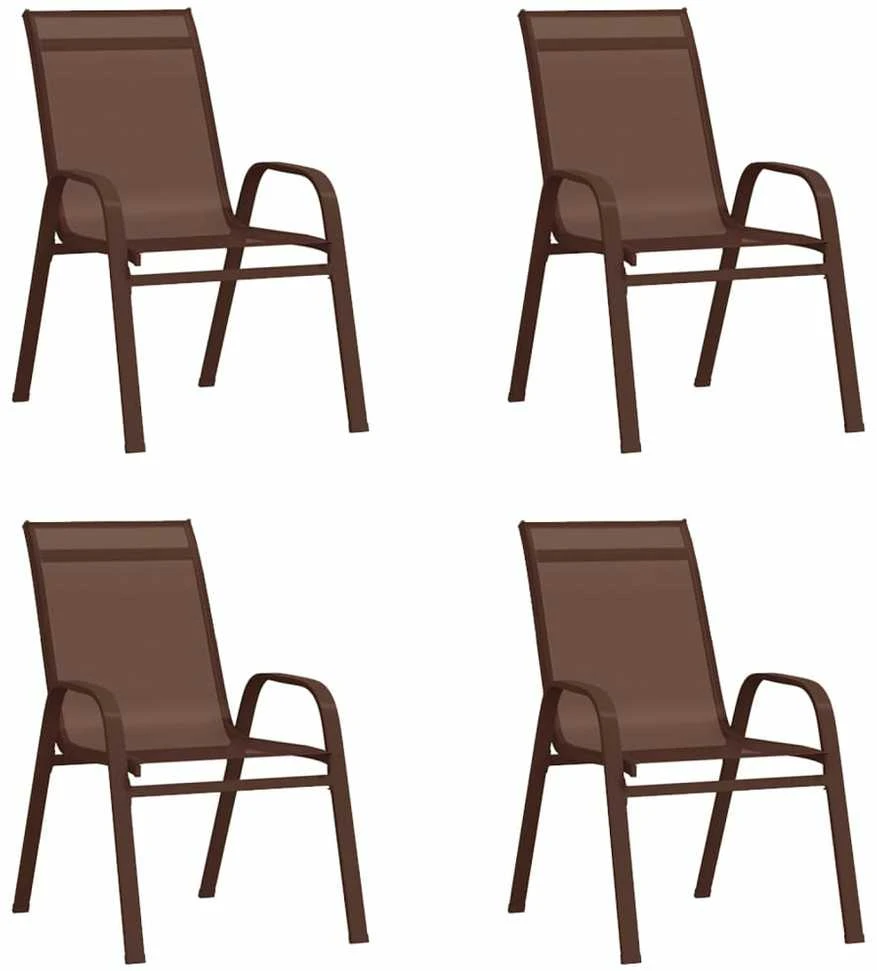 Lauko baldų komplektas Sodo valgomojo baldų komplektas, 5 dalių, rudas ir juodas