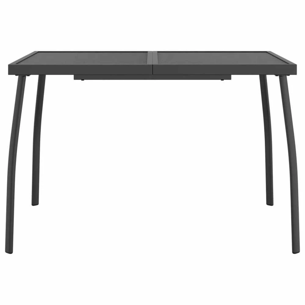Lauko baldų komplektas Sodo valgomojo baldų komplektas, 7 dalių, antracito, metalas