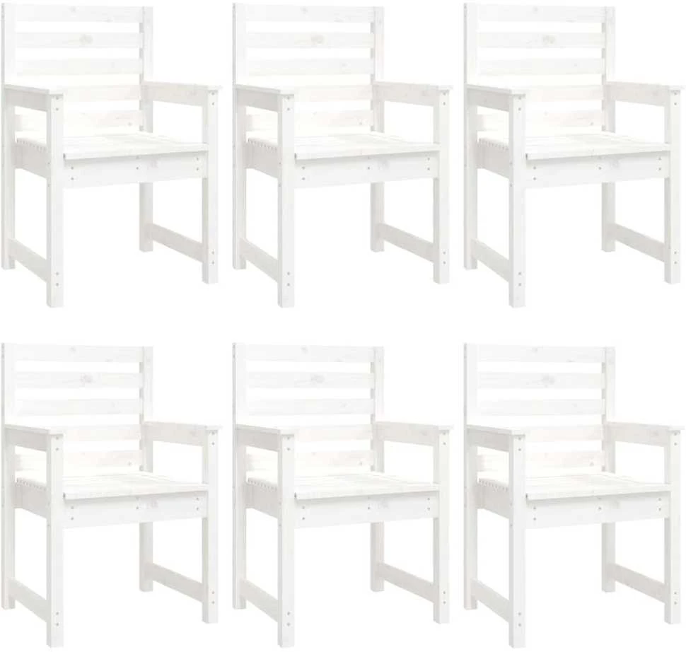 Sofa Sodo valgomojo baldų komplektas, 7 dalių, baltas, pušis