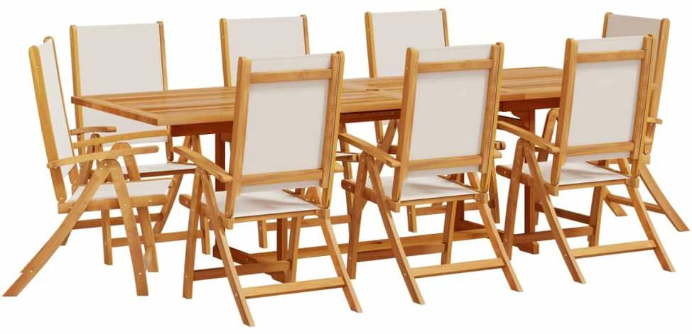 Sodo valgomojo komplektas, 9 dalių, akacija ir tekstilenas