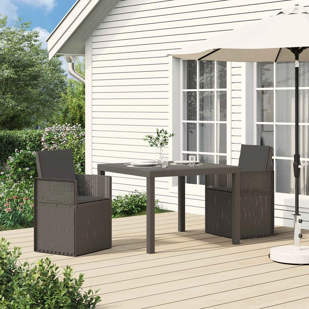 Sodo valgomojo komplektas 3 vnt. Šviesiai pilka ir antracito PP