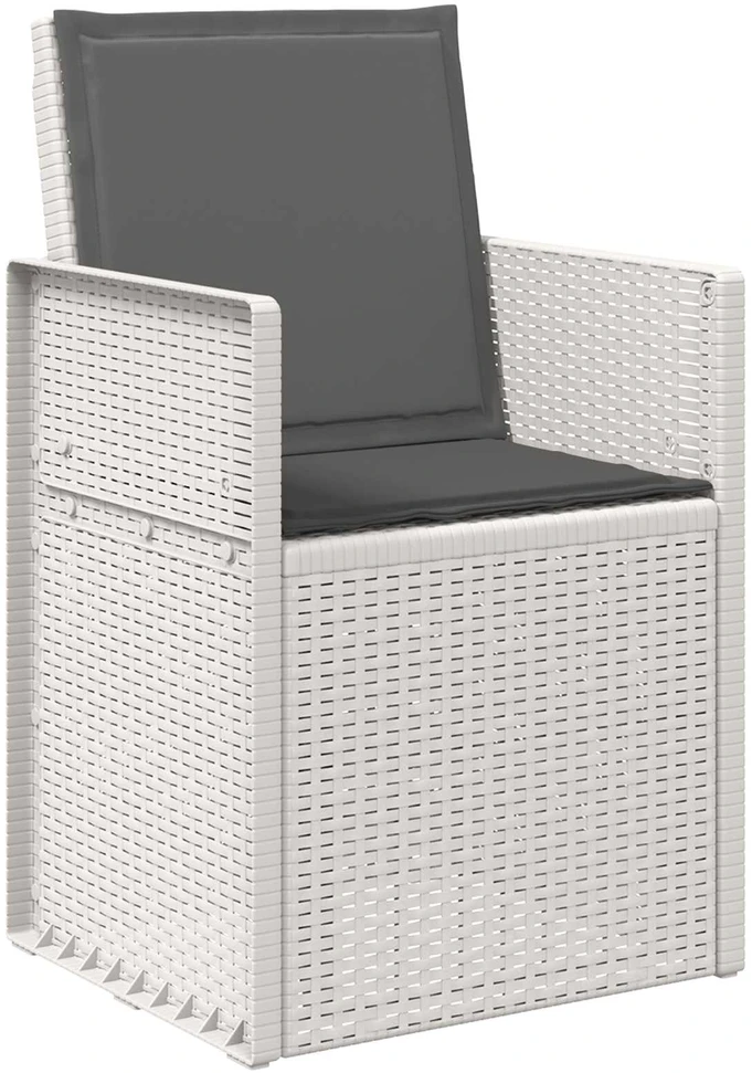 Sodo valgomojo komplektas 7 vnt. Balta ir antracito PP