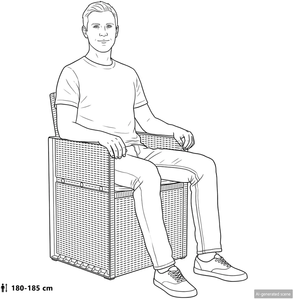 Sodo valgomojo komplektas 9 vnt. Balta ir taupe PP