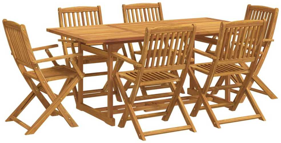 Lauko baldų komplektas Sodo valgomojo komplektas, 7 dalių, 180x90x75 cm, akacija