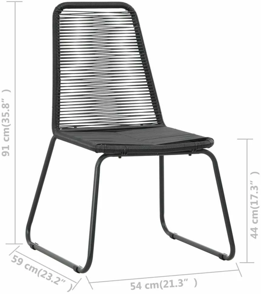 Lauko baldų komplektas Sodo valgomojo komplektas, 5 dalių, juodas, PVC ratanas