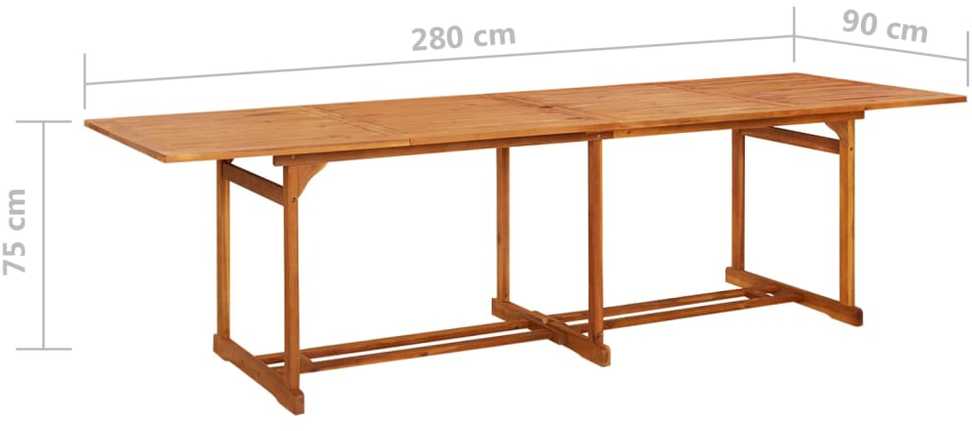 Lauko baldų komplektas Sodo valgomojo komplektas, 11 dalių, akacijos medienos masyvas