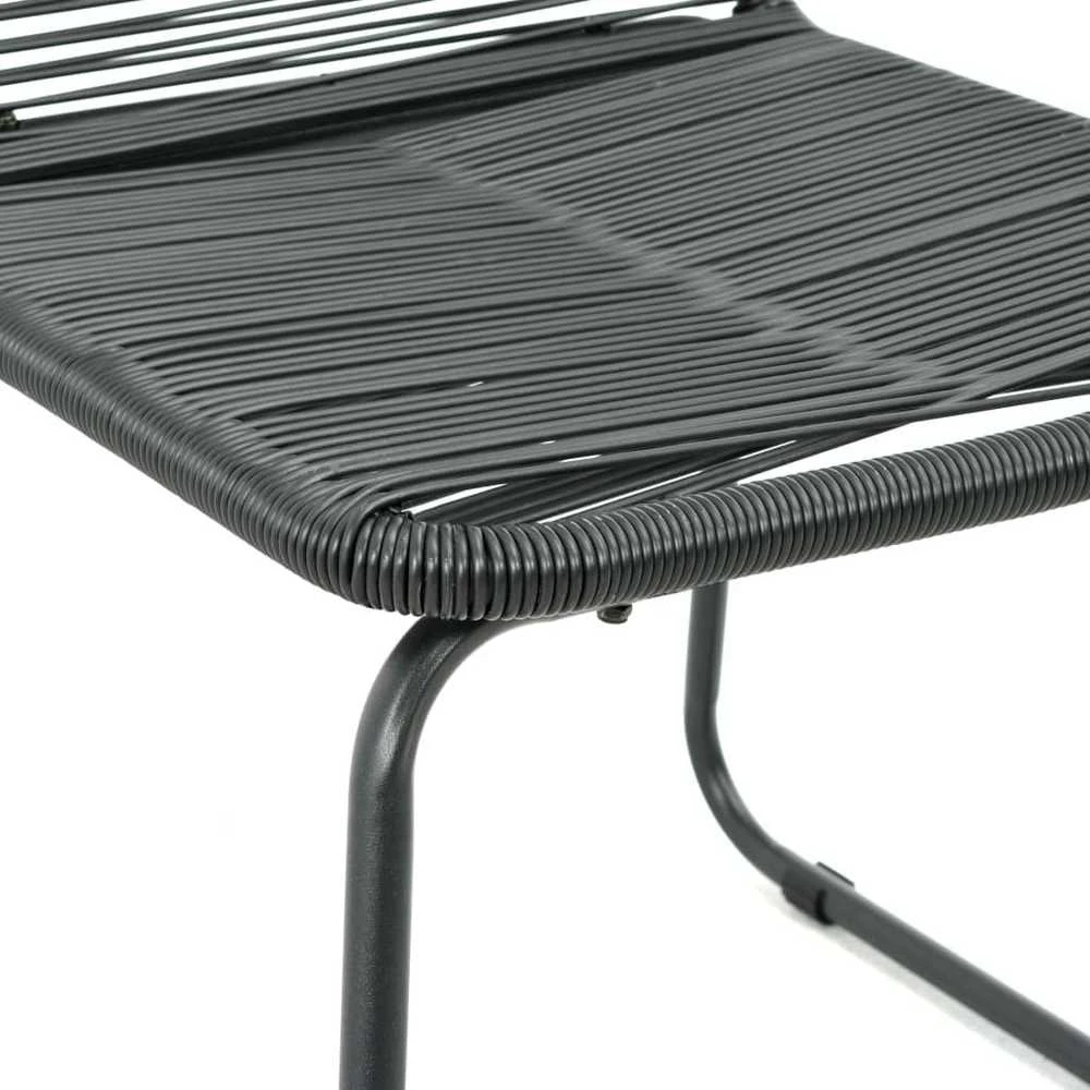 Lauko baldų komplektas Sodo valgomojo komplektas, 5 dalių, juodas, PVC ratanas