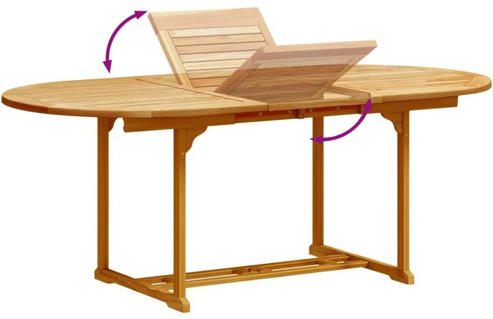 Lauko baldų komplektas Sodo valgomojo komplektas, 7 dalių, akacija ir tekstilenas
