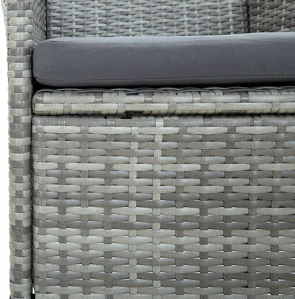 Lauko baldų komplektas Sodo valgomojo komplektas su pagalvėlėmis, 11 dalių, pilkas