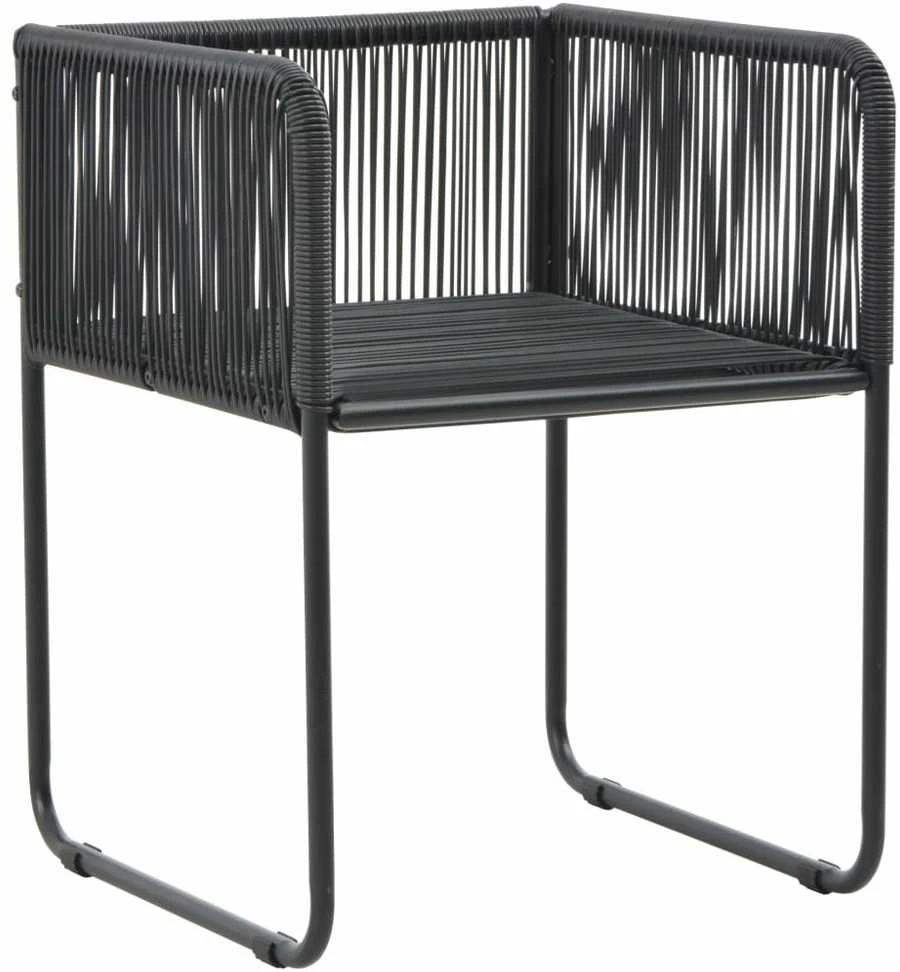 Lauko baldų komplektas Sodo valgomojo komplektas, 5 dalių, juodas, PVC ratanas
