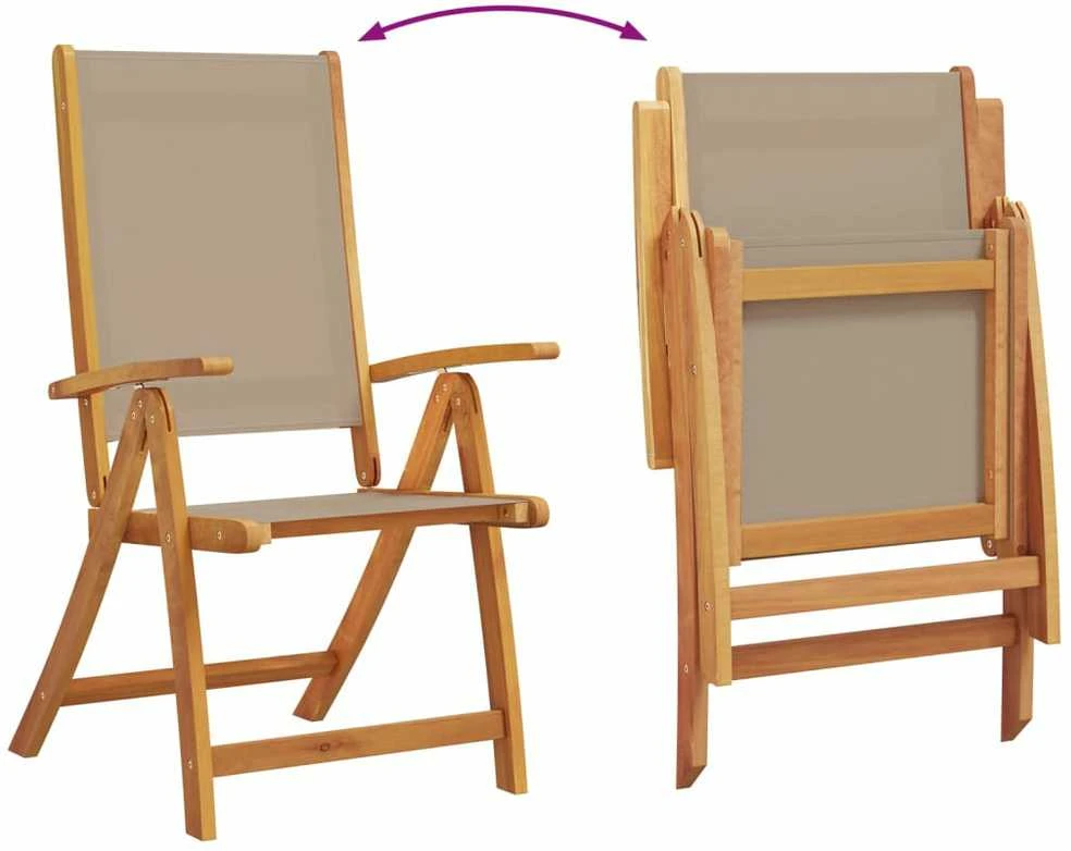 Lauko baldų komplektas Sodo valgomojo komplektas, 5 dalių, akacija ir tekstilenas