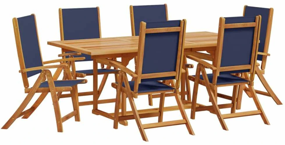 Sodo valgomojo komplektas, 7 dalių, akacija ir tekstilenas
