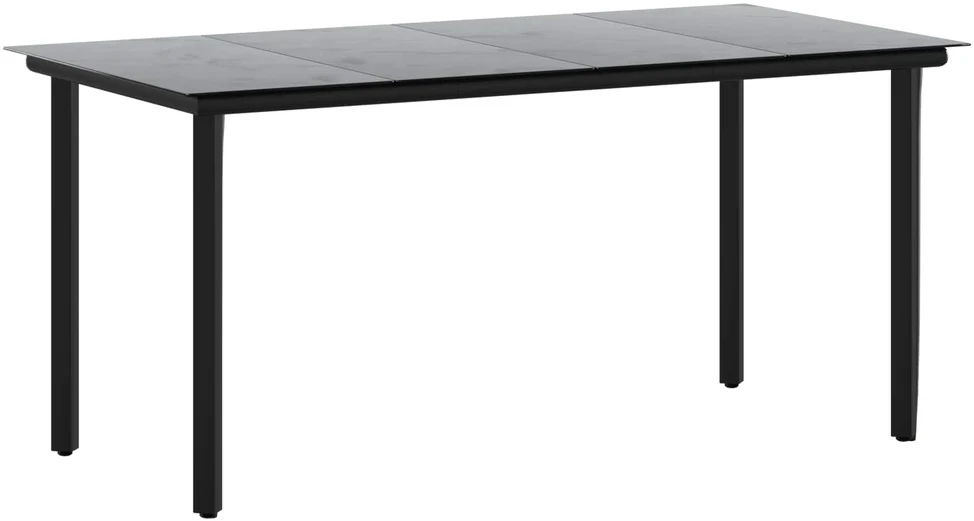 Lauko baldų komplektas Sodo valgomojo komplektas 7 vnt. Juoda 160 x 80 x 74 cm