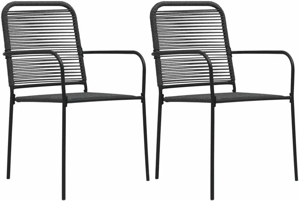 Lauko baldų komplektas Sodo valgomojo komplektas, 3 dalių, juodas, stiklas ir plienas