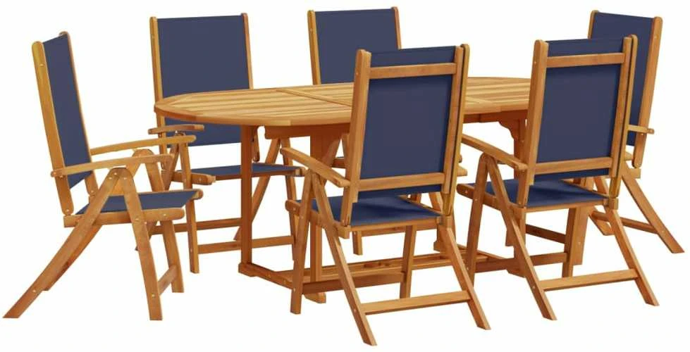 Sodo valgomojo komplektas, 7 dalių, akacija ir tekstilenas