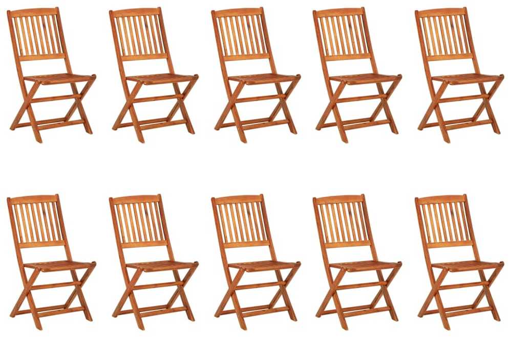 Lauko baldų komplektas Sodo valgomojo komplektas, 11 dalių, akacijos medienos masyvas