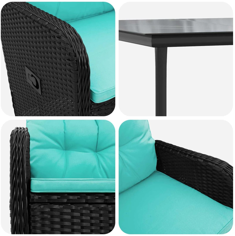 Lauko baldų komplektas Sofa Stalo Rinkinys 7 vnt.
