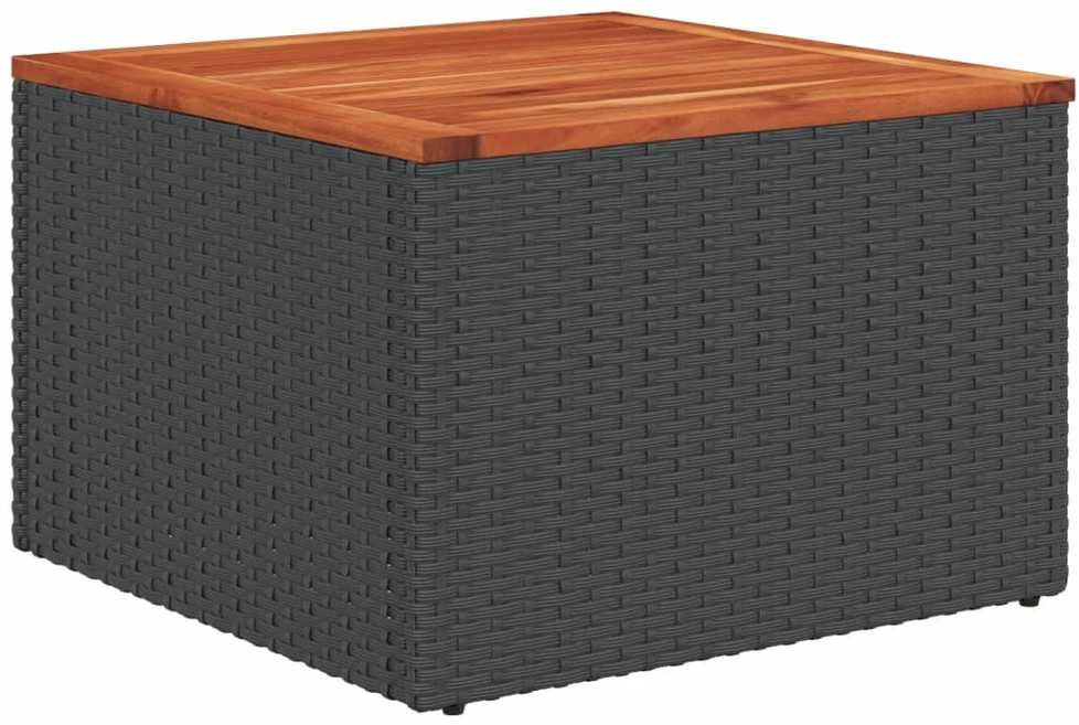Lauko baldų komplektas Sofos komplektas su pagalvėlėmis, 7 dalių, juodas, poliratanas