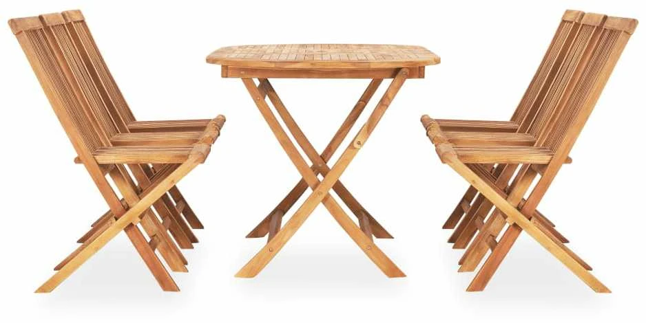 Lauko baldų komplektas VidaXL Sulankstomas lauko valgomojo komplektas, 7 dalių, tikmedis