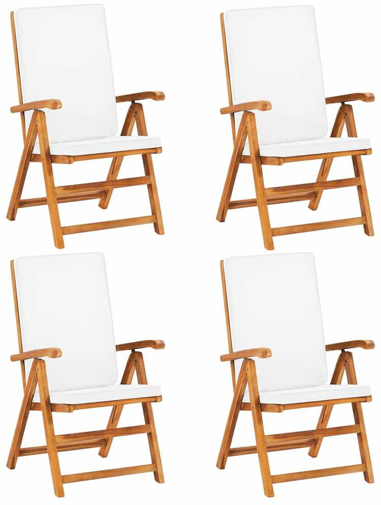 Lauko baldų komplektas Valgomojo komplektas su pagalvėmis, 5 dalių, tikmedžio masyvas