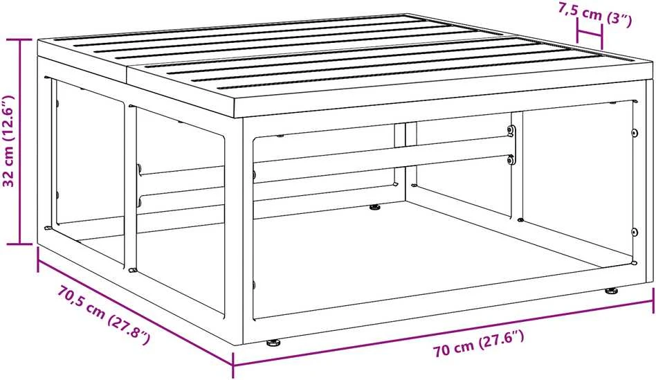 Lauko Baldai Antracitas 70 x 70,5 x 32 cm Plienas