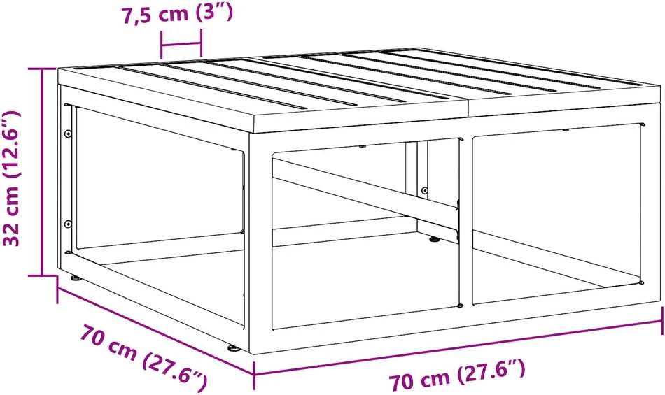 Lauko Baldai metalas Juoda 70 x 70 x 32 cm