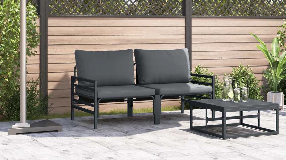 Lauko Baldai 2 Vienetas Antracitas 80 x 80 x 71 cm Plienas