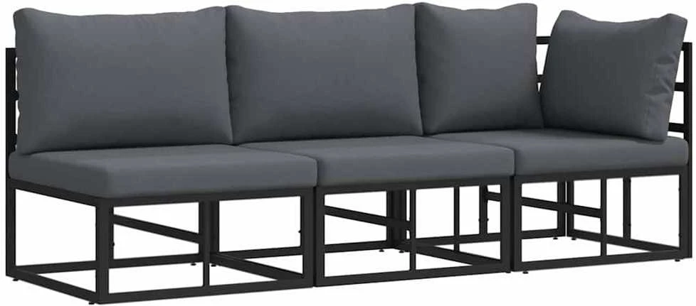 3 vnt. Lauko Baldai metalas Juoda ir Antracitas
